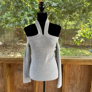 1. State Women's Grey Y-Neck Cold Shoulder Sweater Size XXS. NEW!